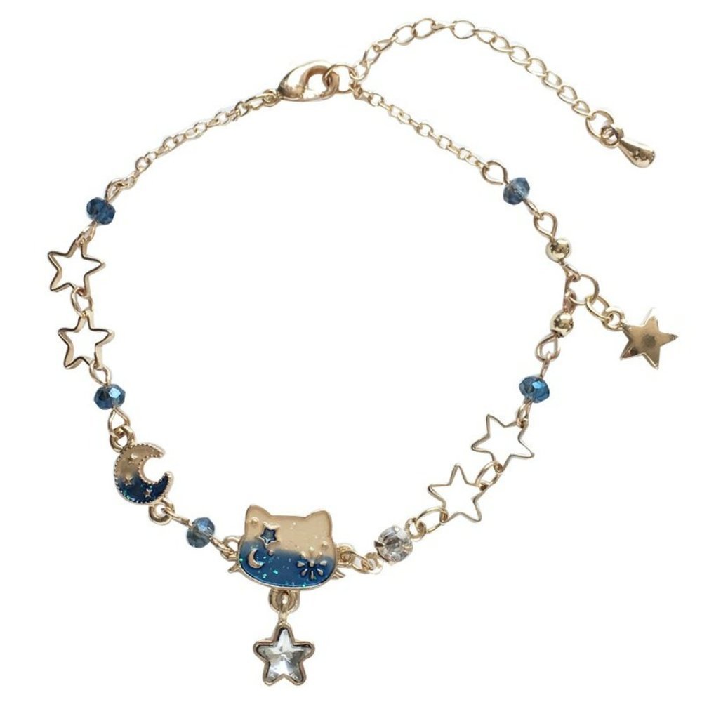 Hello Kitty Bracelet Blue & Gold Moon & Stars